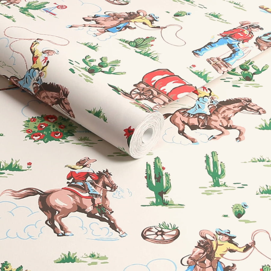 125533 - Cath Kidston - Cath Kidston Cowgirls Multi Wallpaper - Decor Warehouse