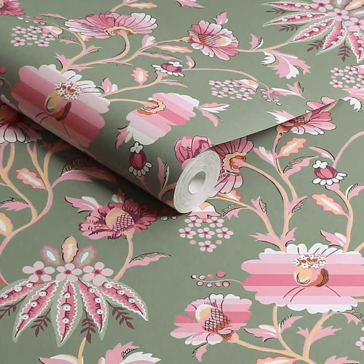 125524 - Cath Kidston - Cath Kidston Friendship Garden Sage Wallpaper - Decor Warehouse