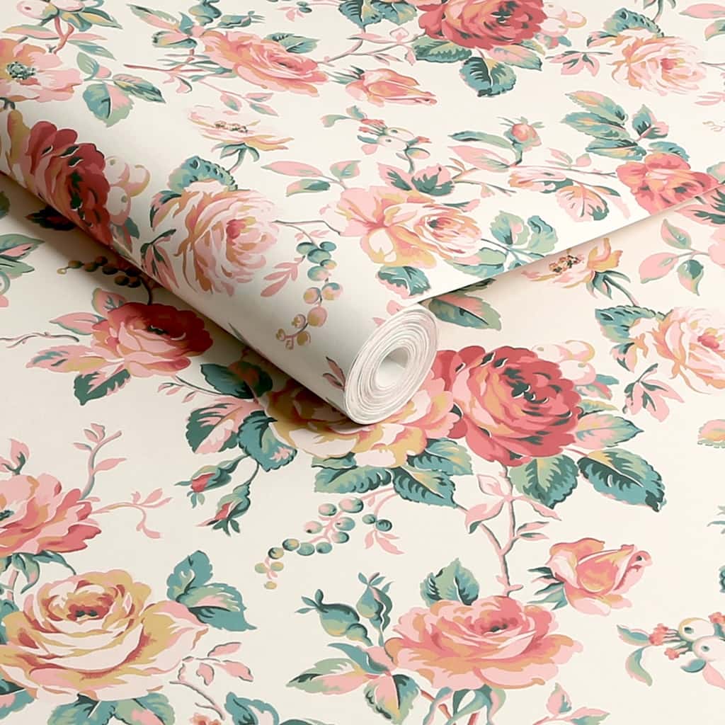 125501 - Cath Kidston - Cath Kidston Garden Rose Autumn Wallpaper - Decor Warehouse