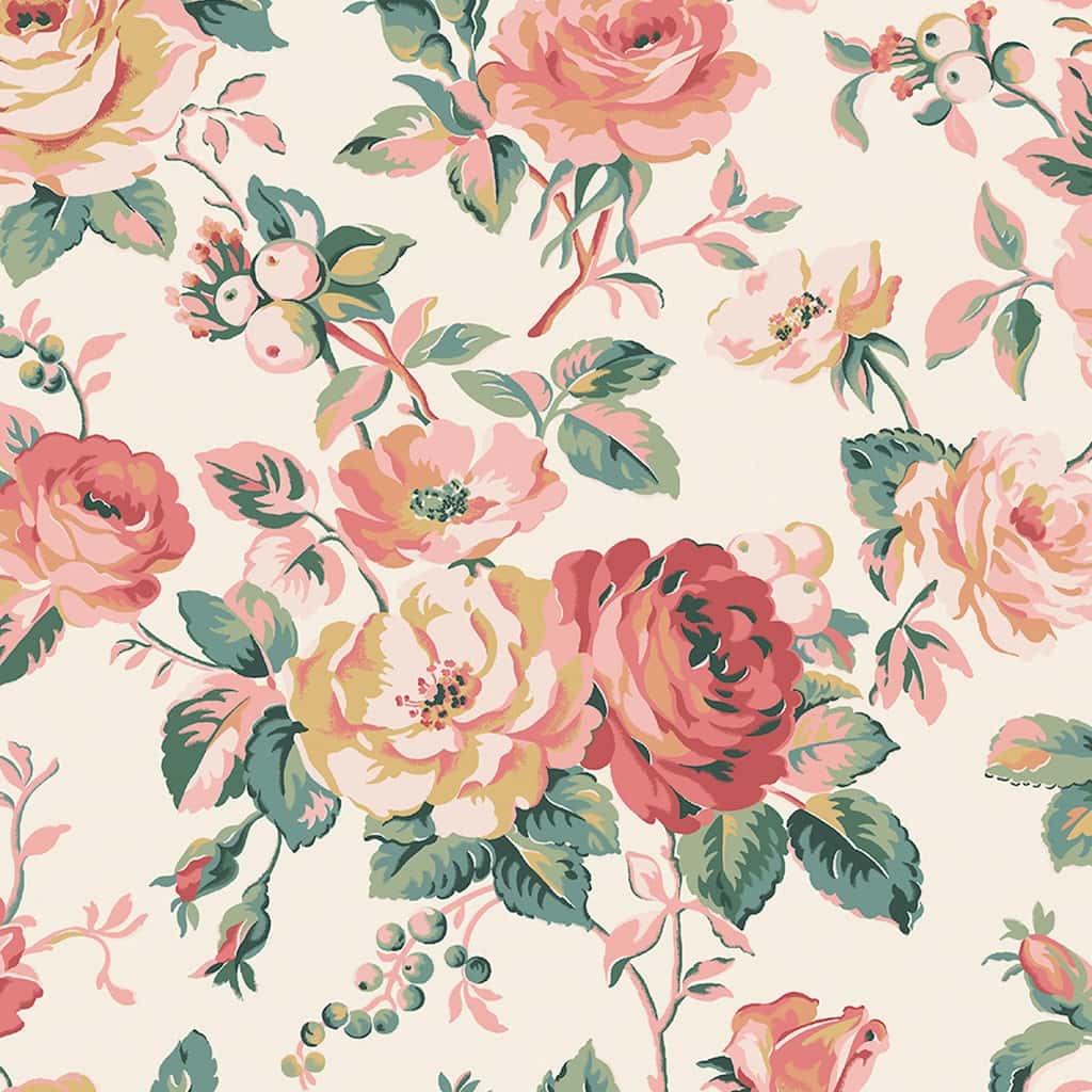 125501 - Cath Kidston - Cath Kidston Garden Rose Autumn Wallpaper - Decor Warehouse