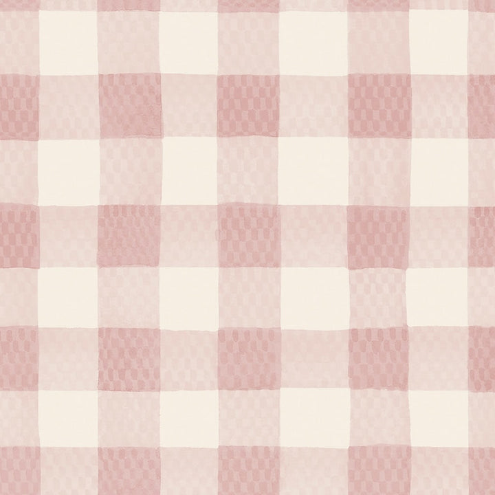 125515 - Cath Kidston - Cath Kidston Painted Gingham Pink Wallpaper - Decor Warehouse