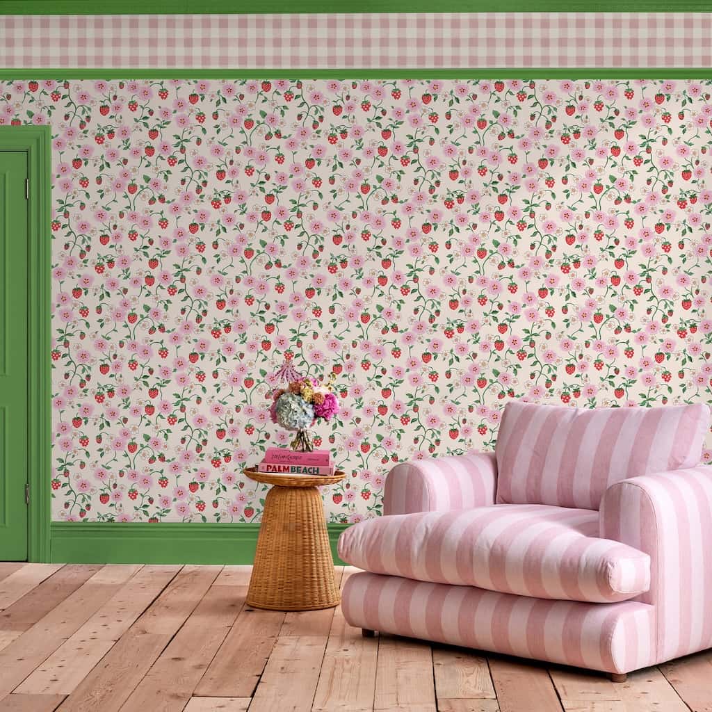 125531 - Cath Kidston - Cath Kidston Strawberry Spring Wallpaper - Decor Warehouse