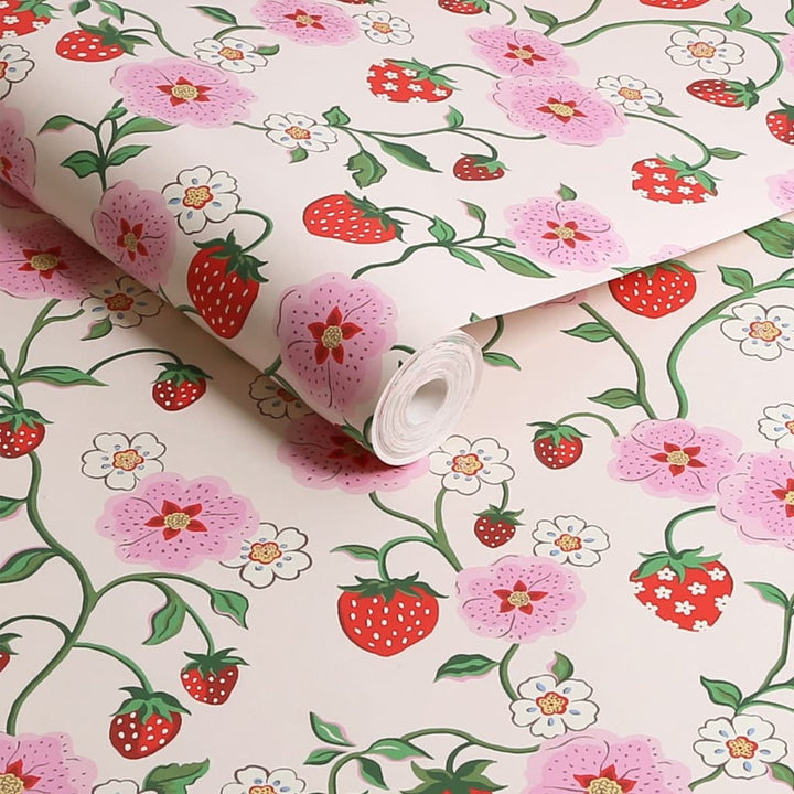 125531 - Cath Kidston - Cath Kidston Strawberry Spring Wallpaper - Decor Warehouse