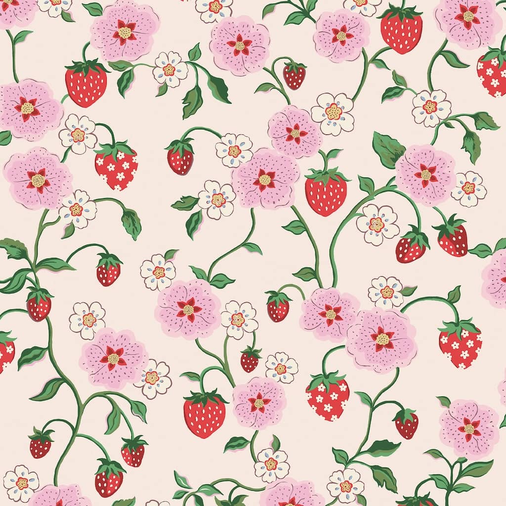 125531 - Cath Kidston - Cath Kidston Strawberry Spring Wallpaper - Decor Warehouse