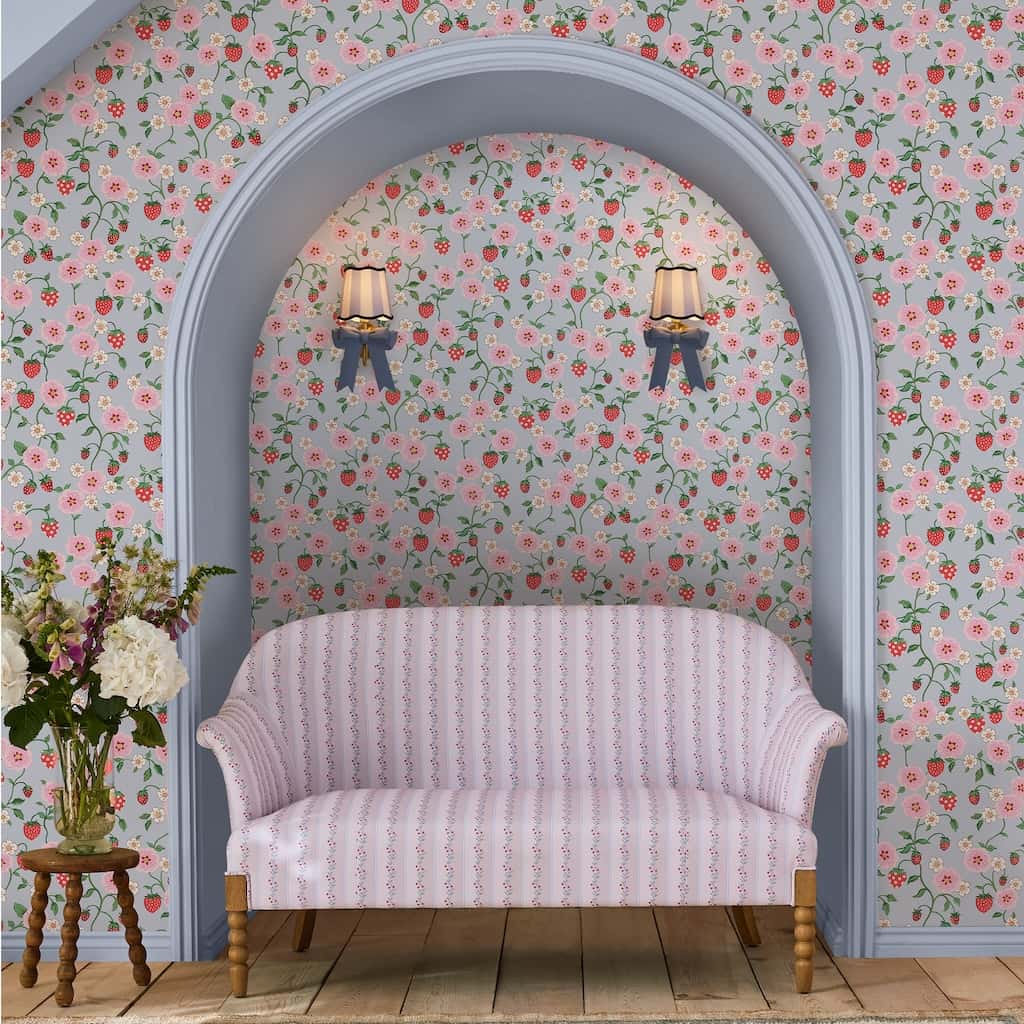 125532 - Cath Kidston - Cath Kidston Strawberry Summer Wallpaper - Decor Warehouse