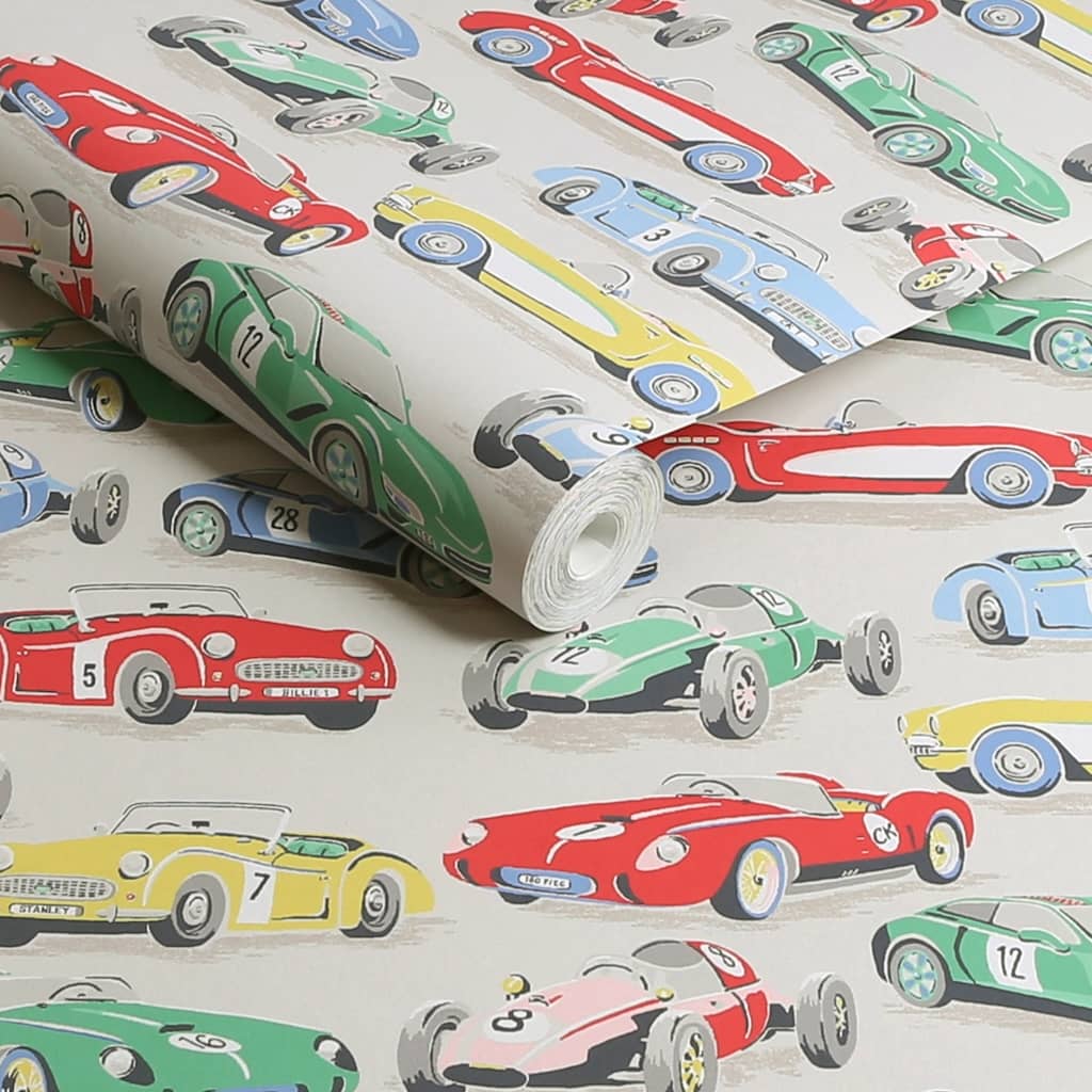 125535 - Cath Kidston - Cath Kidston Vintage Cars Multi Wallpaper - Decor Warehouse