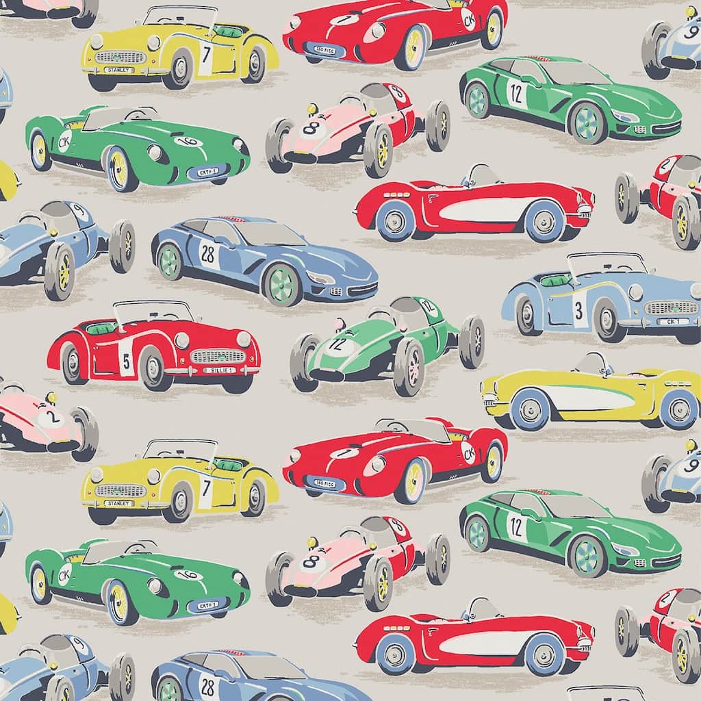 125535 - Cath Kidston - Cath Kidston Vintage Cars Multi Wallpaper - Decor Warehouse