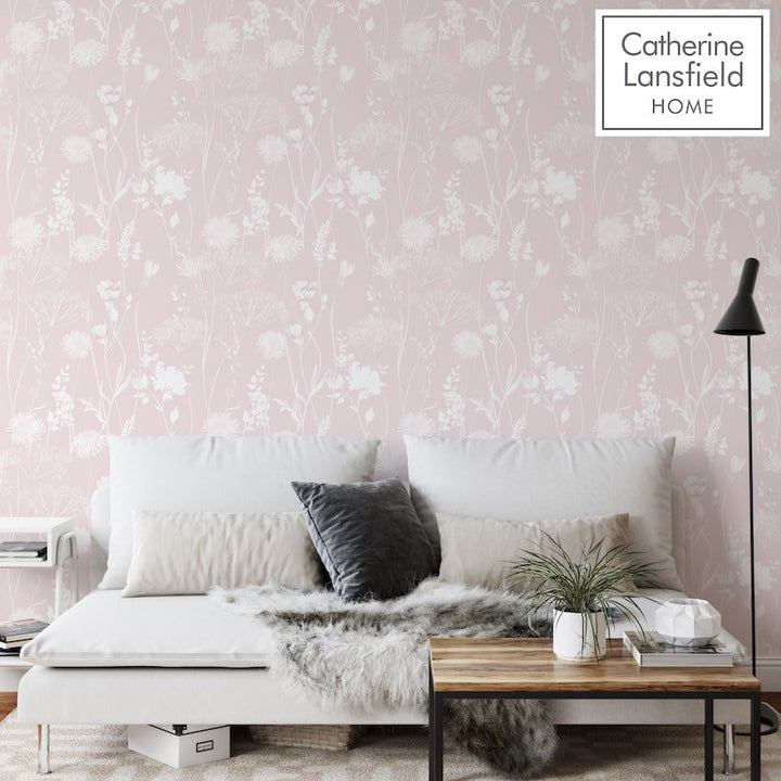 165582-Muriva-Catherine Lansfield Meadowsweet Floral Blush Wallpaper-Decor Warehouse