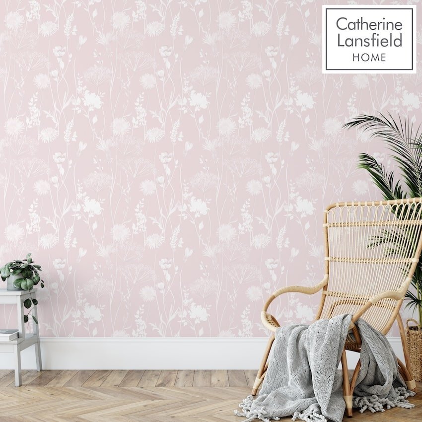 165582-Muriva-Catherine Lansfield Meadowsweet Floral Blush Wallpaper-Decor Warehouse