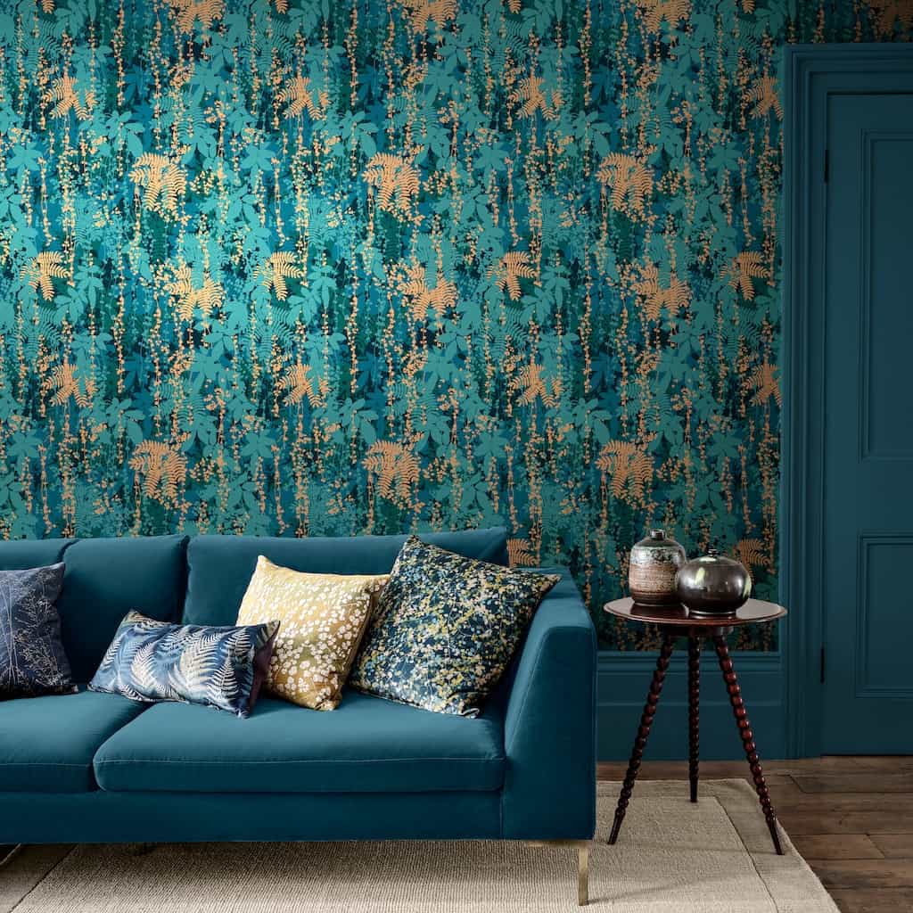 120393 - Clarissa Hulse - Clarissa Hulse Canopy Peacock Wallpaper - Decor Warehouse