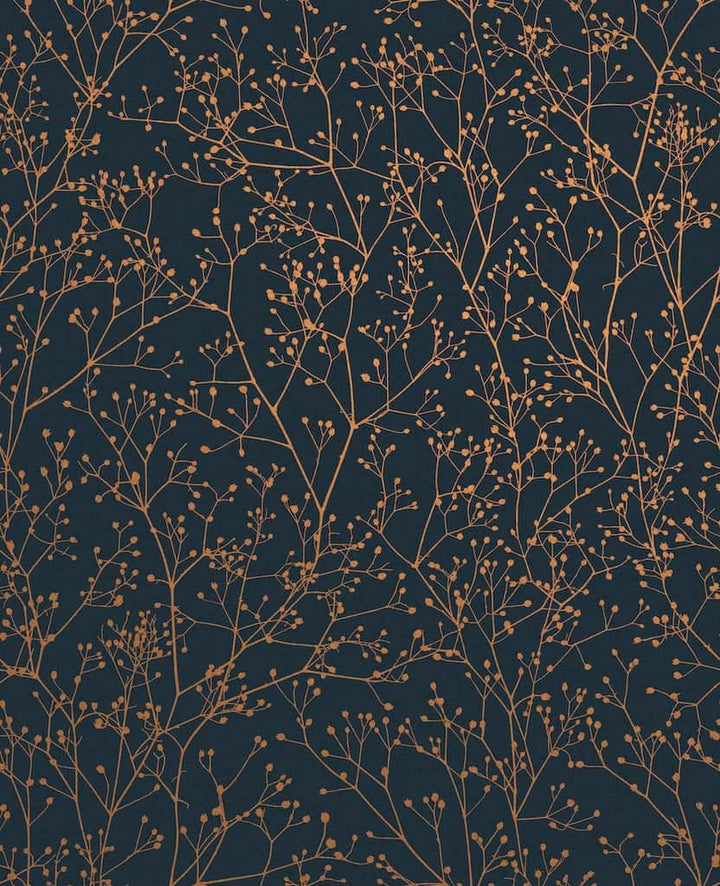 120381 - Clarissa Hulse - Clarissa Hulse Gypsophila Midnight & Copper Wallpaper - Decor Warehouse