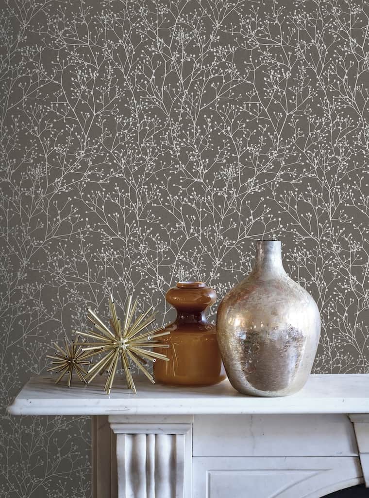 120369 - Clarissa Hulse - Clarissa Hulse Gypsophila Mocha & Silver Wallpaper - Decor Warehouse