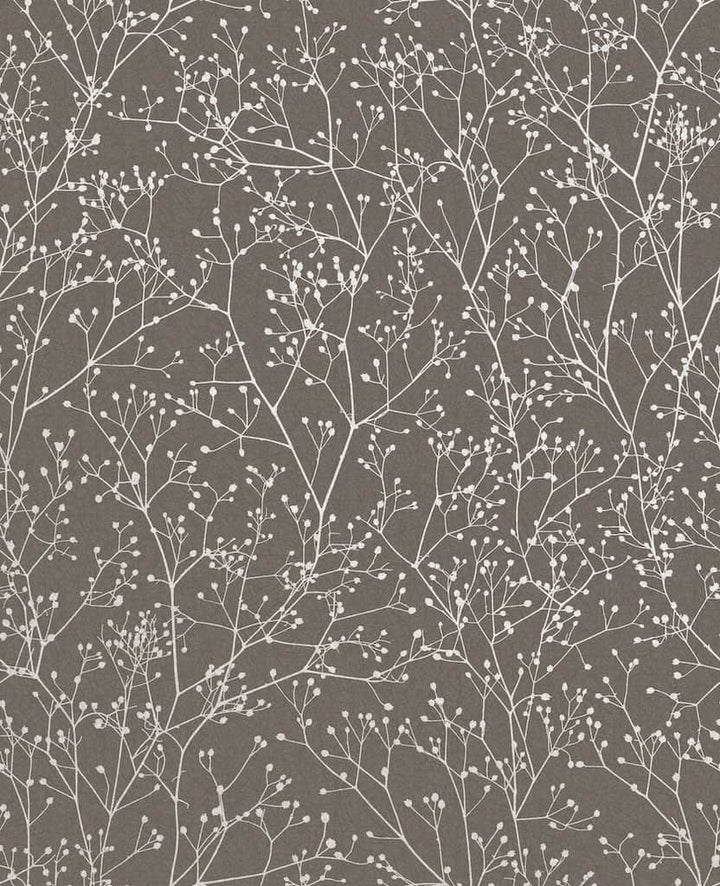 120369 - Clarissa Hulse - Clarissa Hulse Gypsophila Mocha & Silver Wallpaper - Decor Warehouse