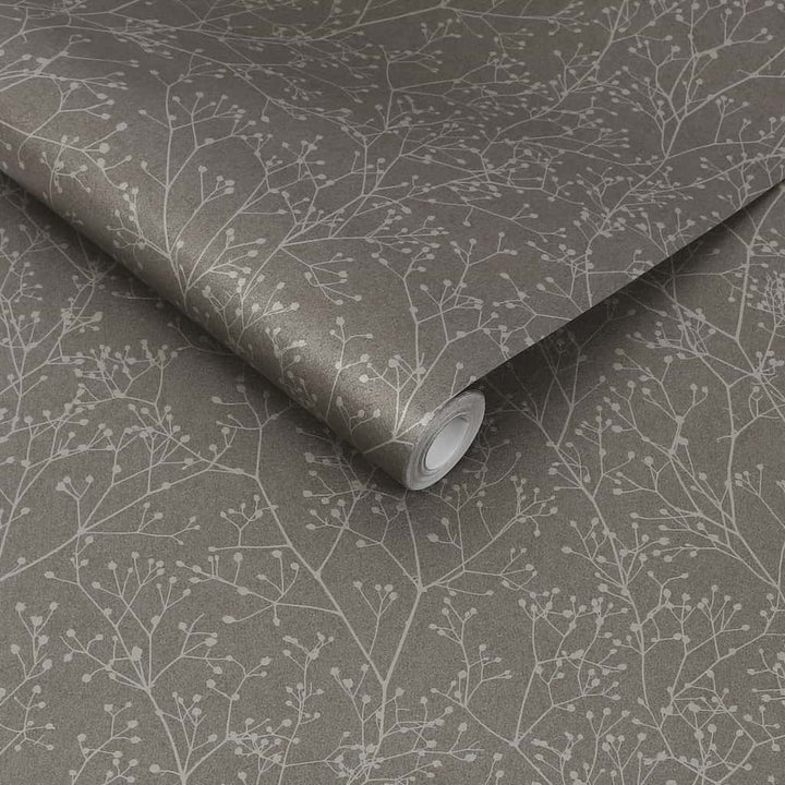 120369 - Clarissa Hulse - Clarissa Hulse Gypsophila Mocha & Silver Wallpaper - Decor Warehouse