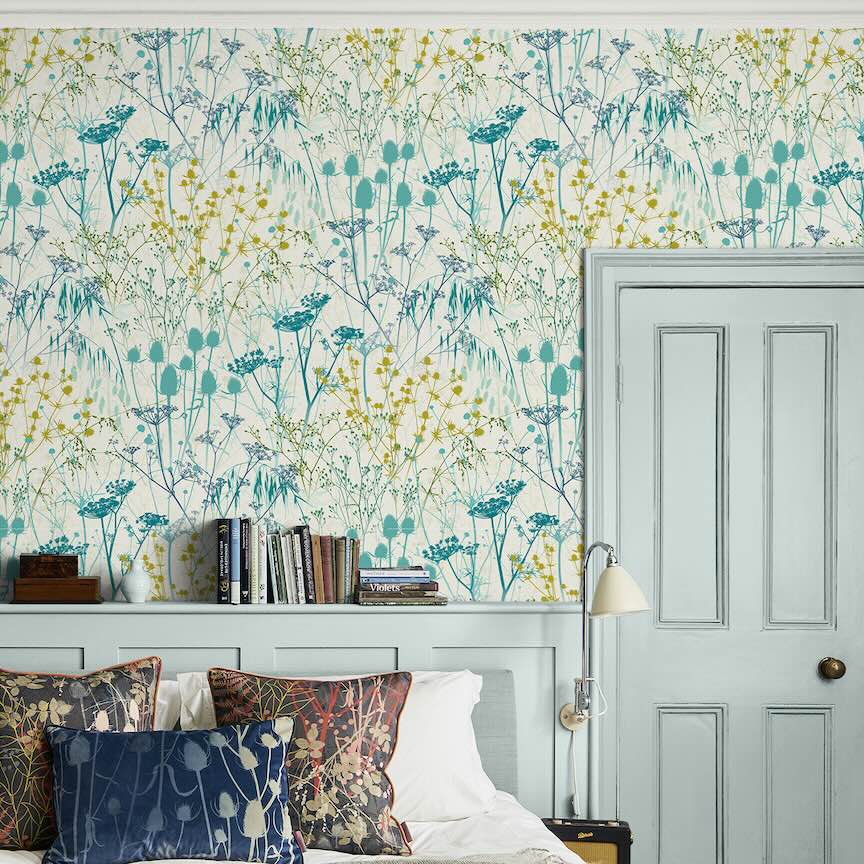 120387 - Clarissa Hulse - Clarissa Hulse Summer Border Verdigris Wallpaper - Decor Warehouse