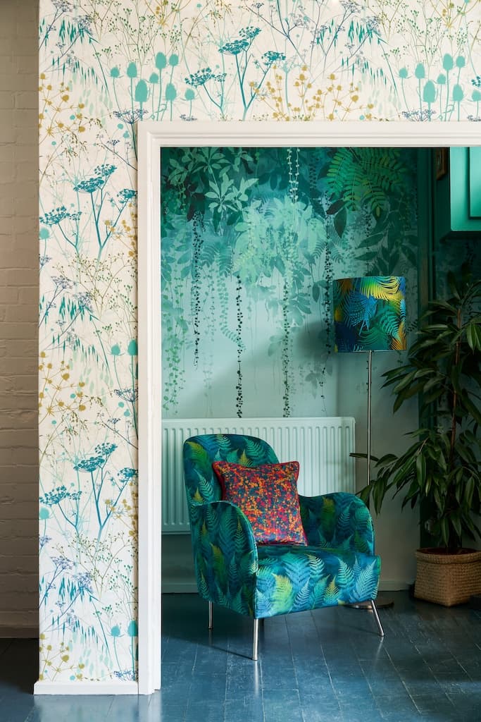 120387 - Clarissa Hulse - Clarissa Hulse Summer Border Verdigris Wallpaper - Decor Warehouse