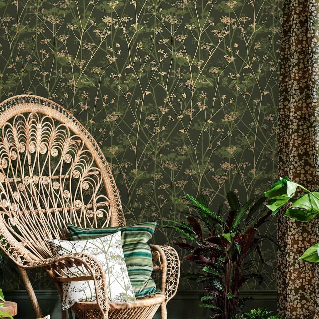 120385 - Clarissa Hulse - Clarissa Hulse Wild Chervil Sage & Gold Wallpaper - Decor Warehouse