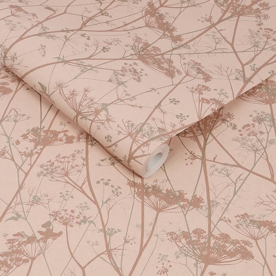 120372 - Clarissa Hulse - Clarissa Hulse Wild Chervil Shell & Rose Gold Wallpaper - Decor Warehouse