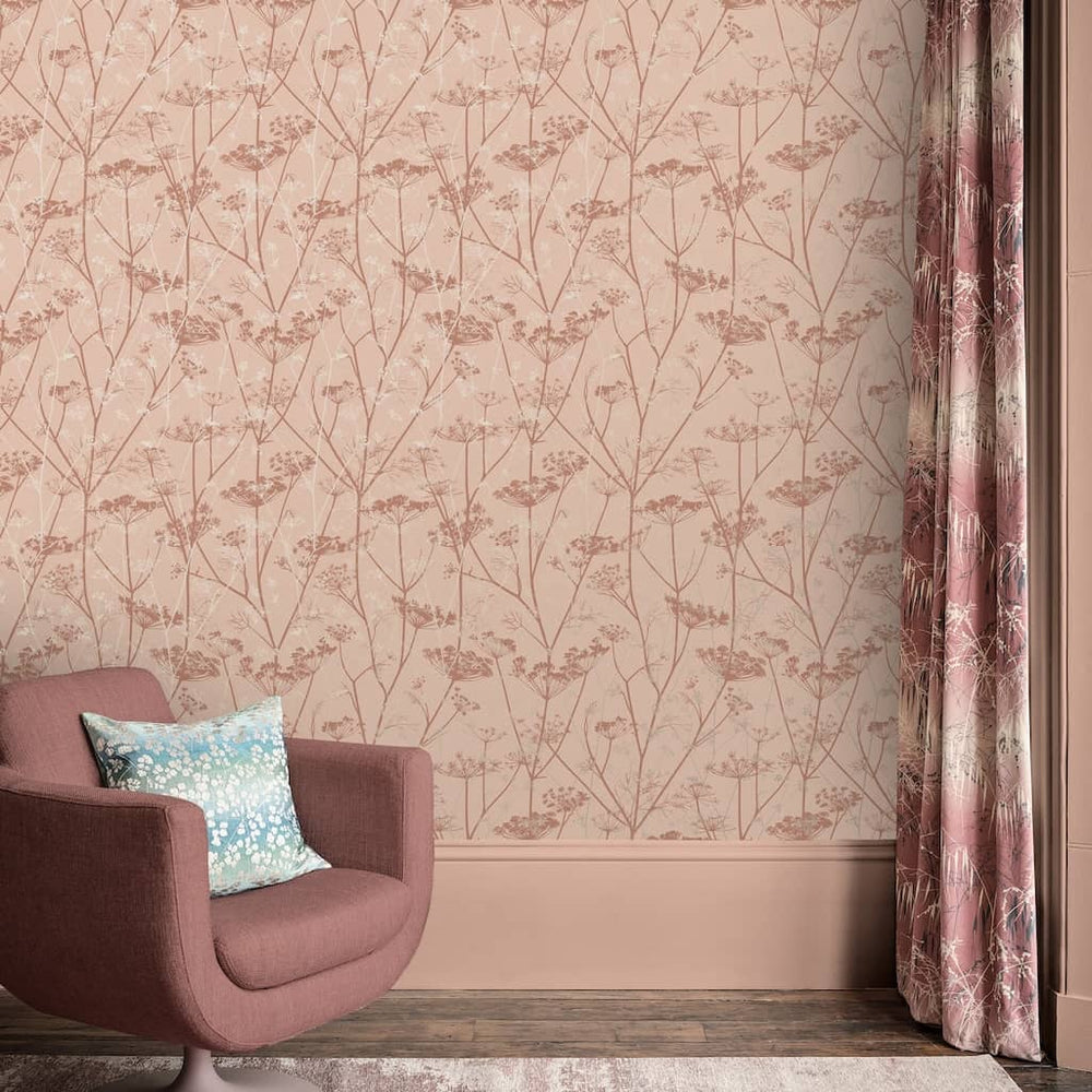 120372 - Clarissa Hulse - Clarissa Hulse Wild Chervil Shell & Rose Gold Wallpaper - Decor Warehouse