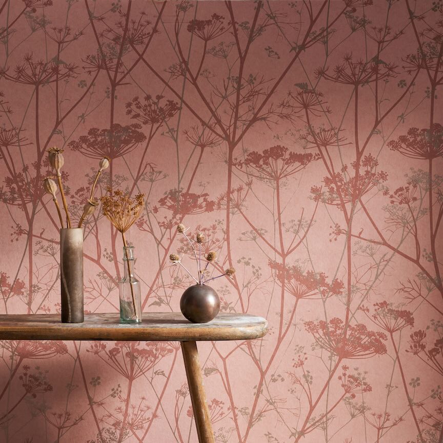 120372 - Clarissa Hulse - Clarissa Hulse Wild Chervil Shell & Rose Gold Wallpaper - Decor Warehouse