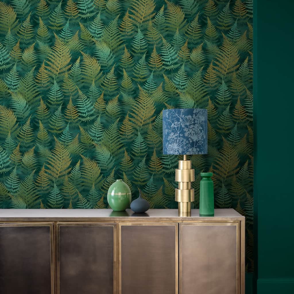 120386 - Clarissa Hulse - Clarissa Hulse Woodland Fern Emerald Wallpaper - Decor Warehouse