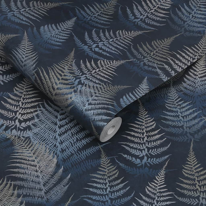 120378 - Clarissa Hulse - Clarissa Hulse Woodland Fern French Navy Wallpaper - Decor Warehouse