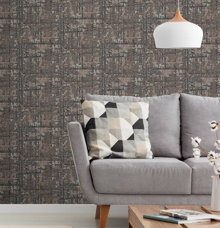 DE120097 - Design ID - Design ID Silk Basket Weave Black Wallpaper - Decor Warehouse