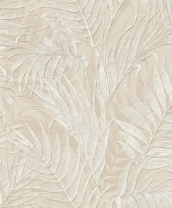 GR322102 - Design ID - Design ID Tropical Palm Leaf Beige Wallpaper - Decor Warehouse