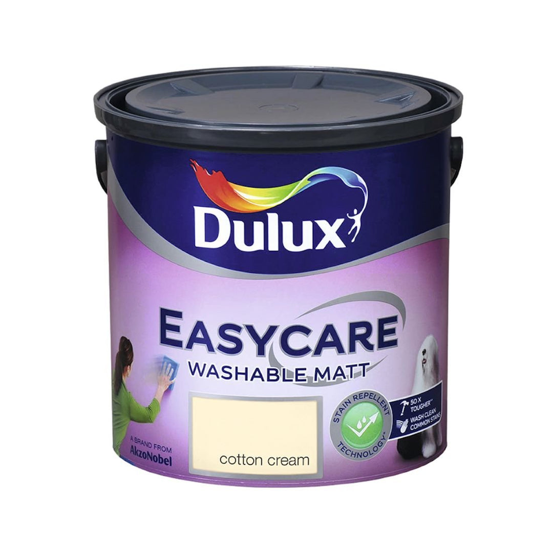 5011060070617 - Dulux - Dulux Easycare Washable Matt Cotton Cream Paint 2.5L - Decor Warehouse