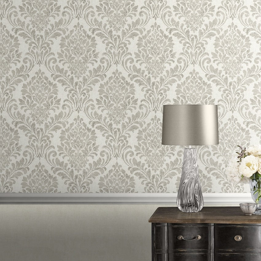 173514-Muriva-Eleanor Damask Cream Wallpaper-Decor Warehouse