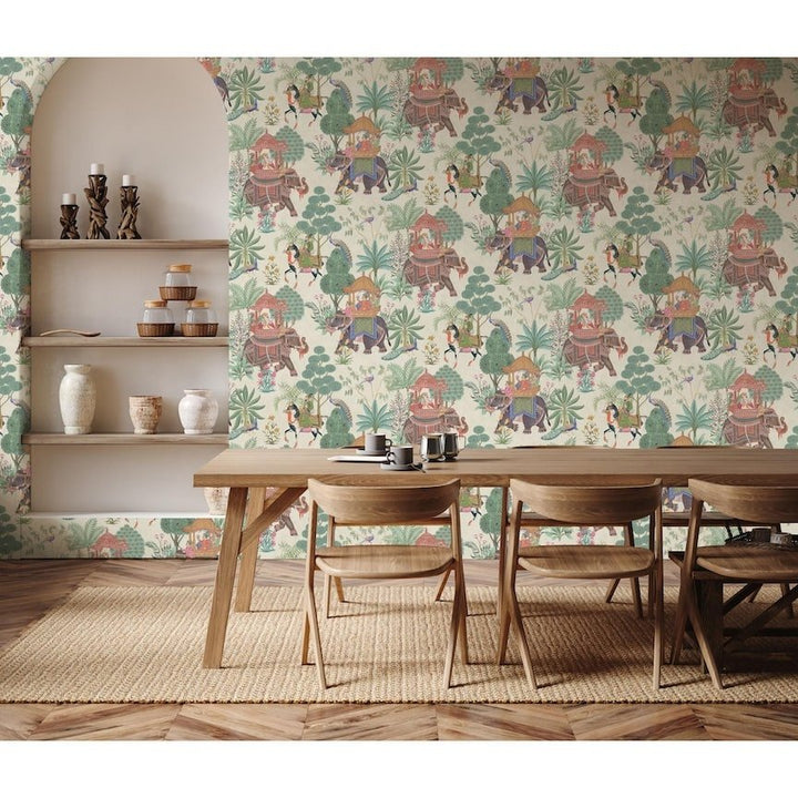 100013EH - Esselle Home - Esselle Emperor's Garden Stone Multicoloured Wallpaper - Decor Warehouse