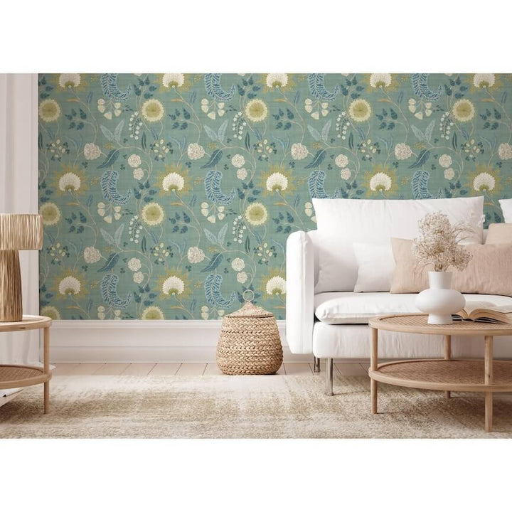 100018EH - Esselle Home - Esselle Fable Trail Seafoam Wallpaper - Decor Warehouse