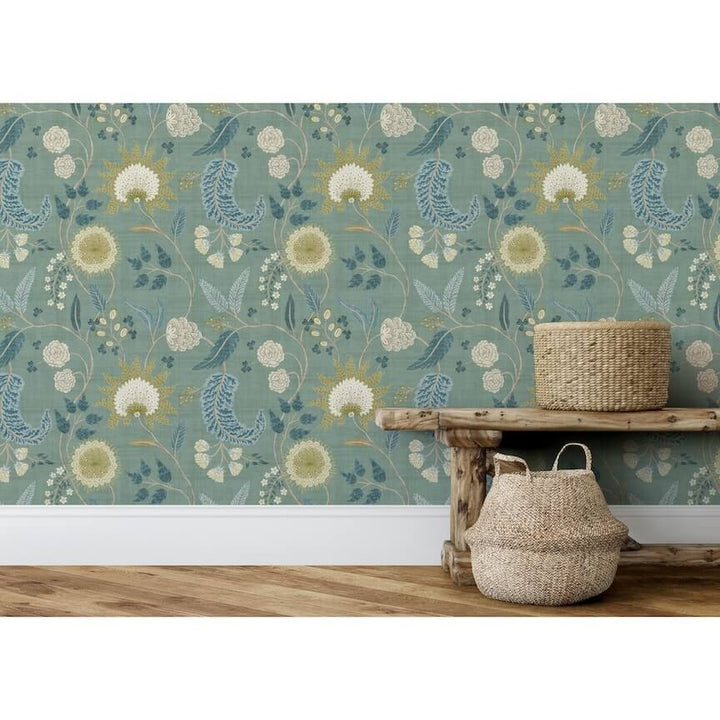 100018EH - Esselle Home - Esselle Fable Trail Seafoam Wallpaper - Decor Warehouse