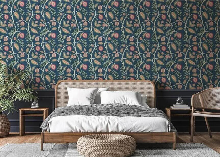 100022EH - Esselle Home - Esselle Fruits of Paradise Navy Wallpaper - Decor Warehouse