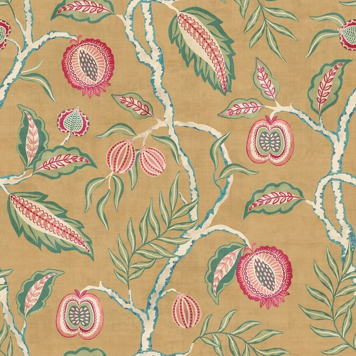 100023EH - Esselle Home - Esselle Fruits of Paradise Ochre Wallpaper - Decor Warehouse