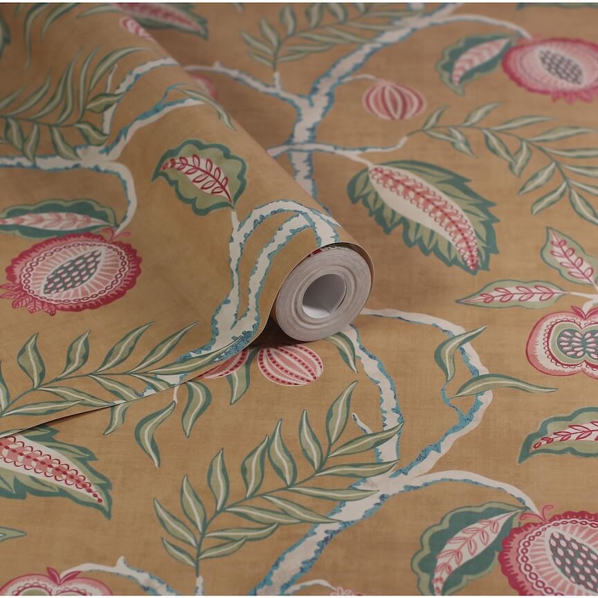 100023EH - Esselle Home - Esselle Fruits of Paradise Ochre Wallpaper - Decor Warehouse