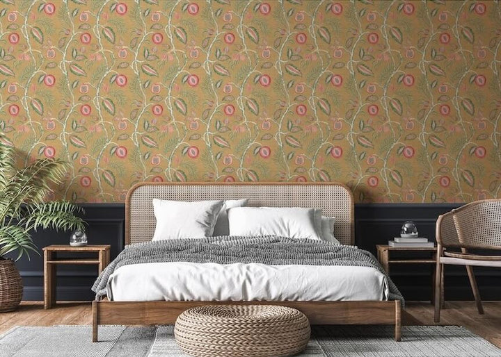 100023EH - Esselle Home - Esselle Fruits of Paradise Ochre Wallpaper - Decor Warehouse