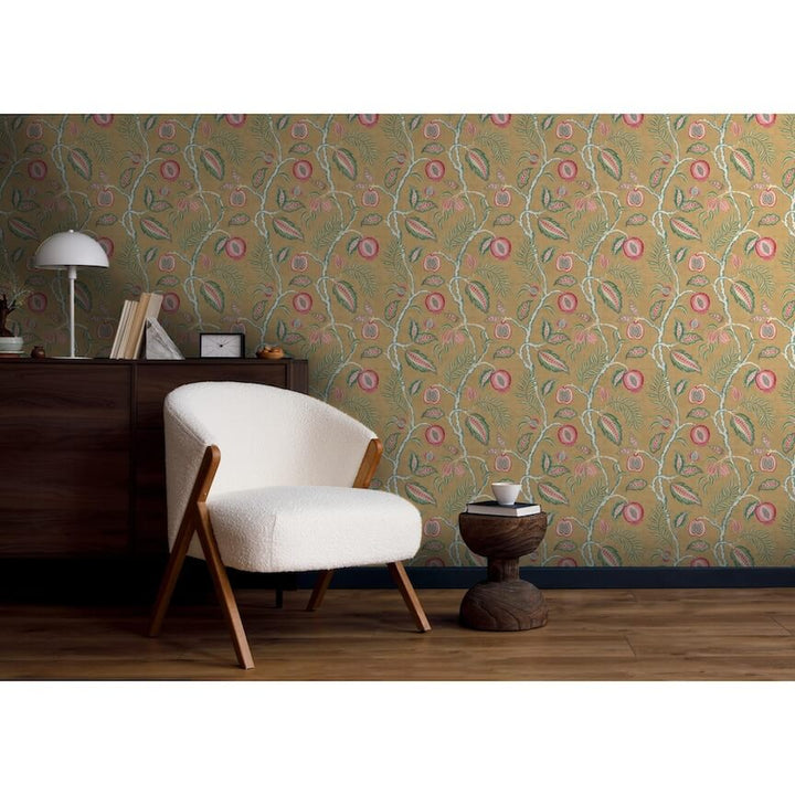 100023EH - Esselle Home - Esselle Fruits of Paradise Ochre Wallpaper - Decor Warehouse