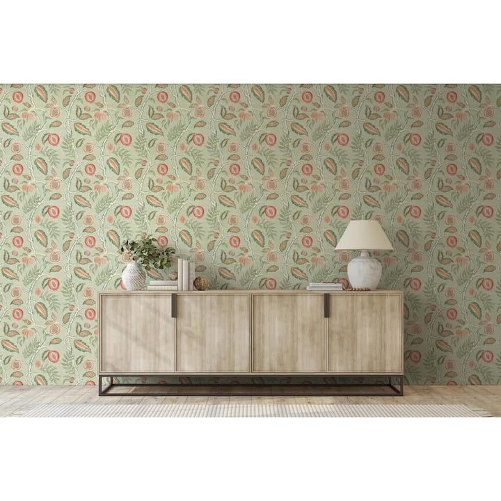 100024EH - Esselle Home - Esselle Fruits of Paradise Soft Green Wallpaper - Decor Warehouse