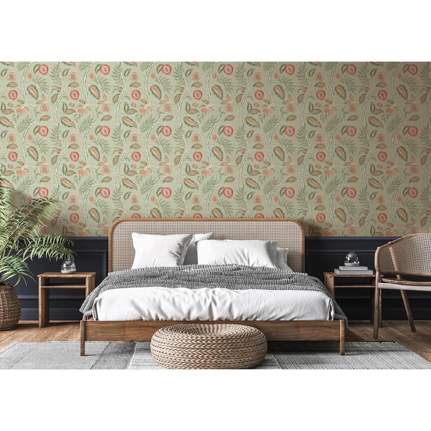 100024EH - Esselle Home - Esselle Fruits of Paradise Soft Green Wallpaper - Decor Warehouse