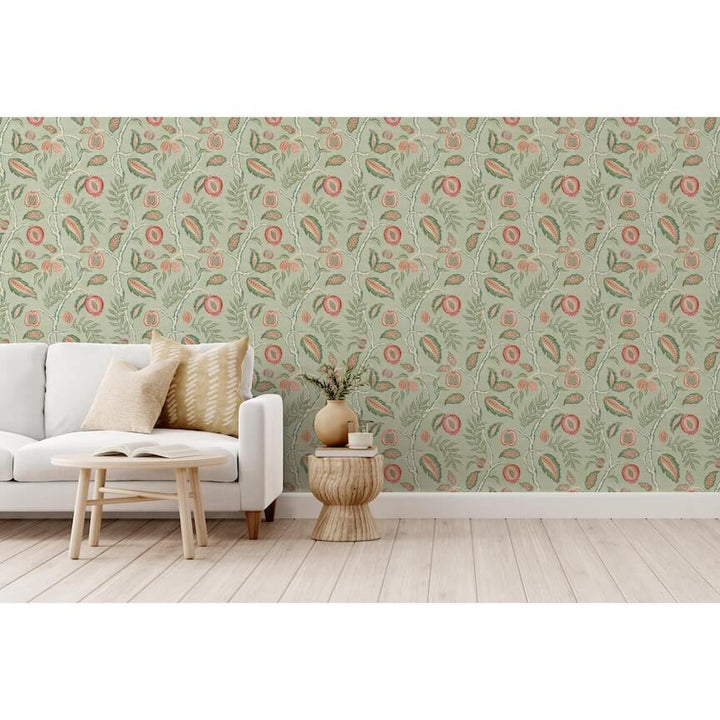 100024EH - Esselle Home - Esselle Fruits of Paradise Soft Green Wallpaper - Decor Warehouse