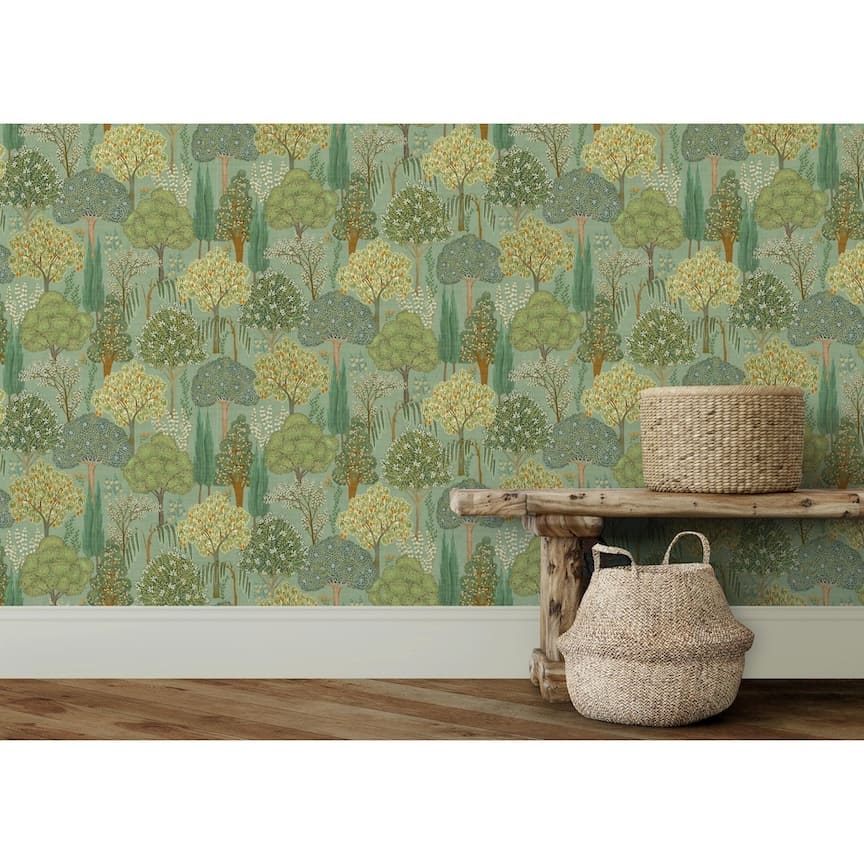 100040EH - Esselle Home - Esselle Persian Oasis Sage Green Wallpaper - Decor Warehouse