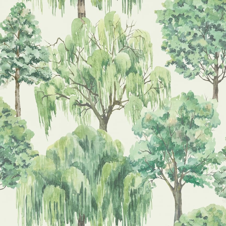 100048EH - Esselle Home - Esselle Whispering Willow Ivory / Green Wallpaper - Decor Warehouse