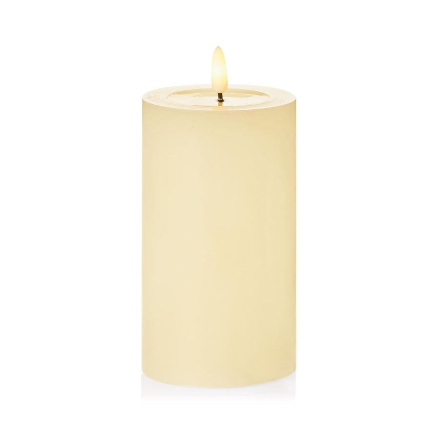 LB243165CR - Premier Decorations - FlickaBright Flameless LED Candle 7.5cm x 12.5cm, Real Wax - Decor Warehouse