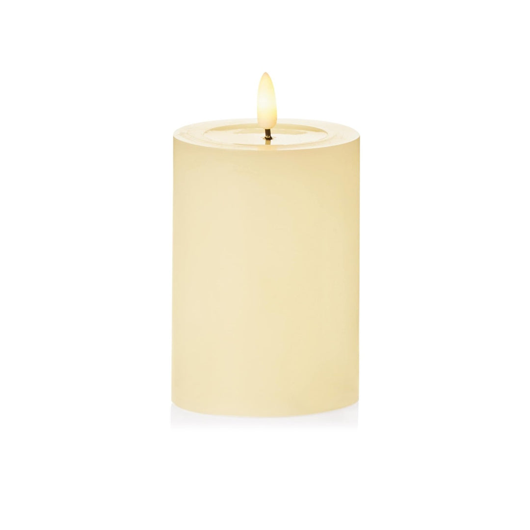 LB243164CR - Premier Decorations - FlickaBright Flameless LED Cream Candle - 7.5cm x 10cm - Decor Warehouse