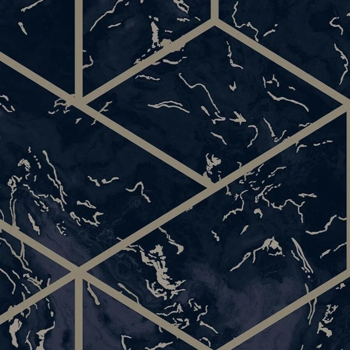 115601-Graham & Brown-Hestia Geo Midnight Wallpaper-Decor Warehouse