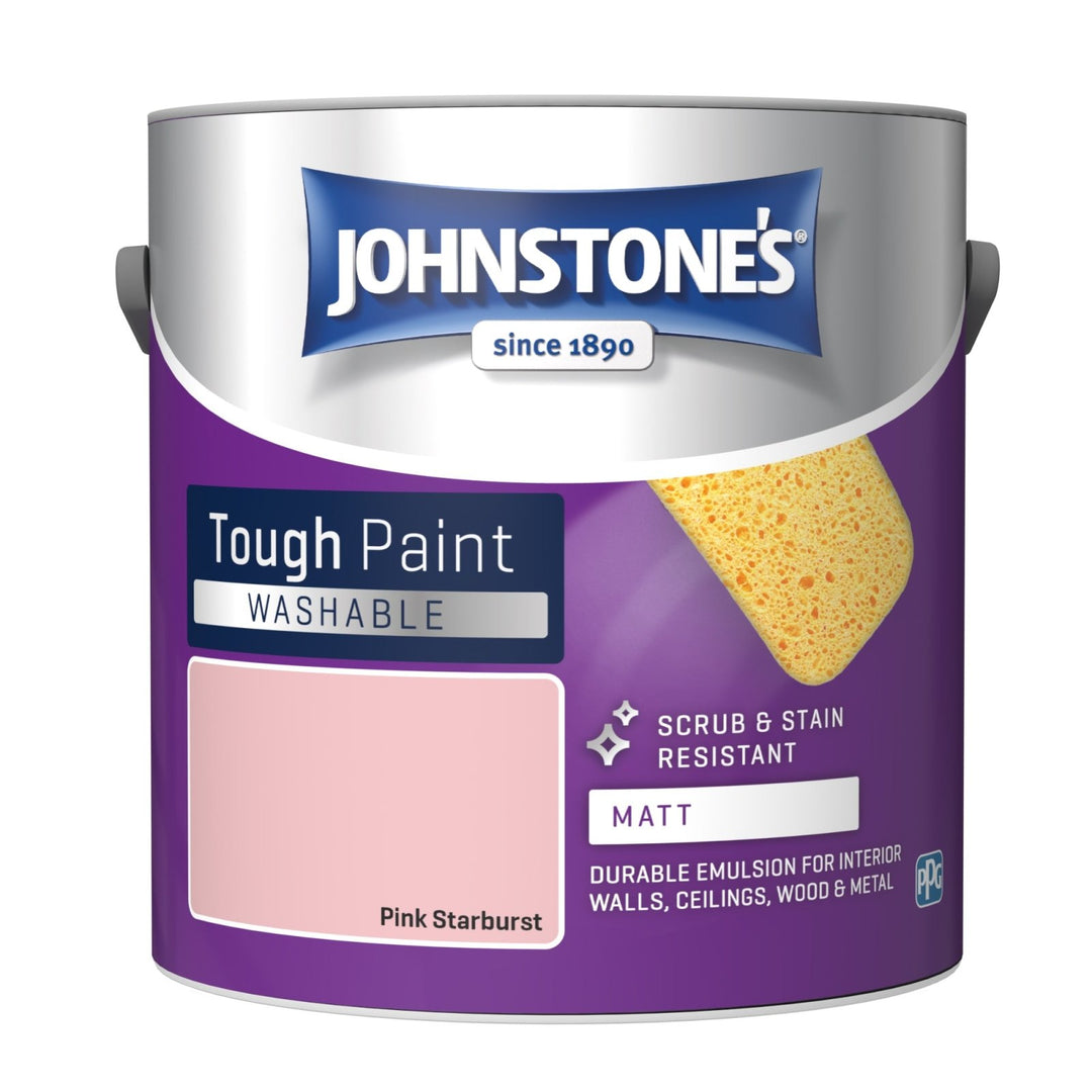  - Johnstone's - Johnstone's Interior Washable Matt Paint - Pink Starburst 2.5L - Decor Warehouse