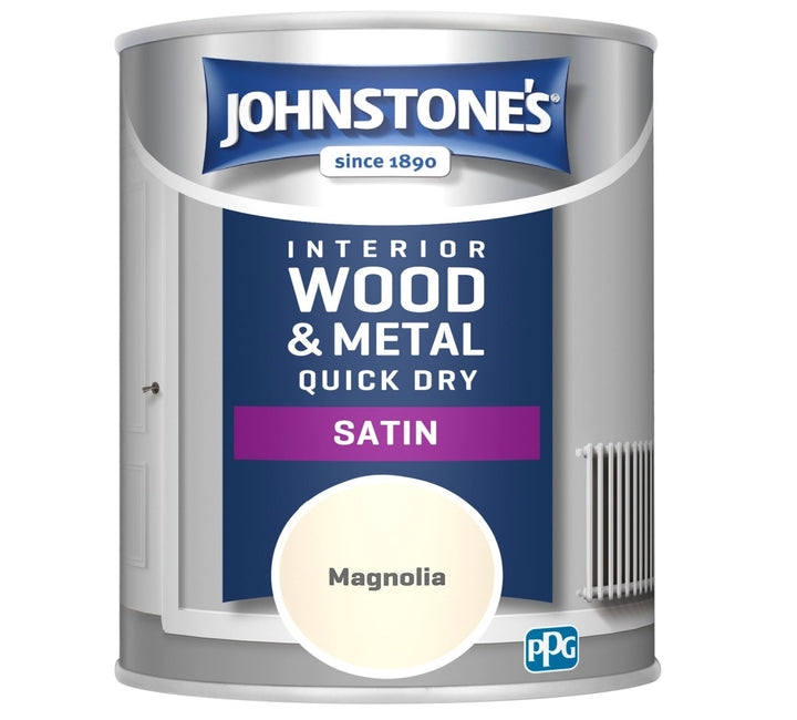  - Johnstone's - Johnstone's Interior Wood & Metal Quick Dry Satin Paint - Magnolia - 750ml - Decor Warehouse