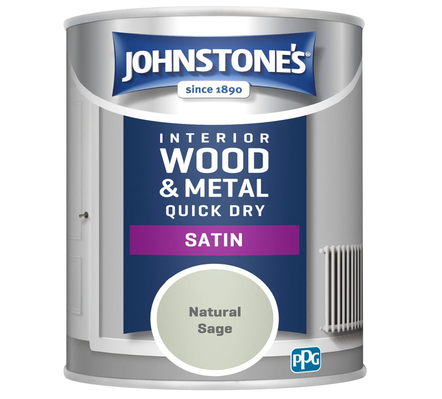  - Johnstone's - Johnstone's Interior Wood & Metal Quick Dry Satin Paint - Natural Sage - 750ml - Decor Warehouse