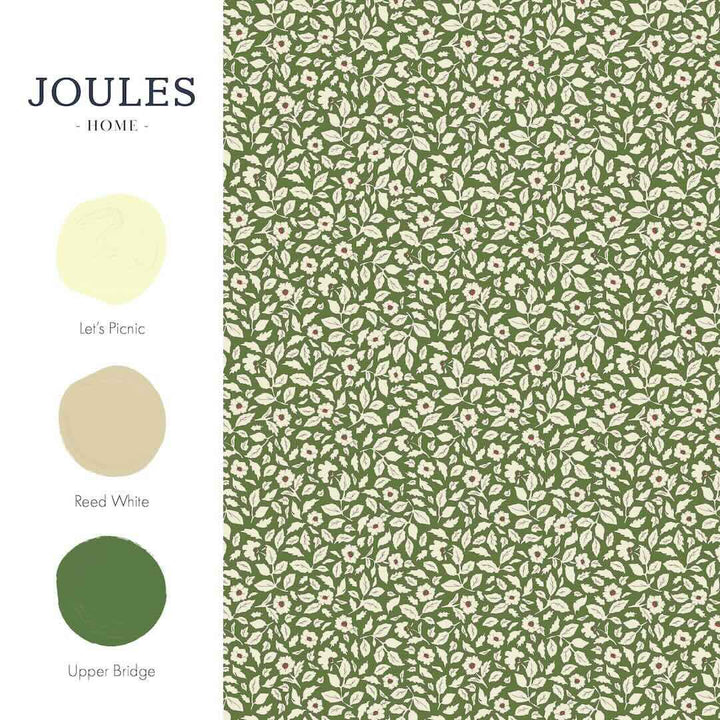 128914 - Joules - Joules Ditsy Floral Print Green Wallpaper - Decor Warehouse